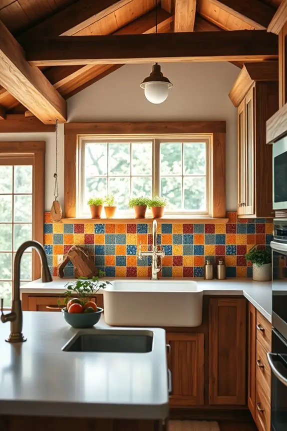 colorful durable kitchen backsplash