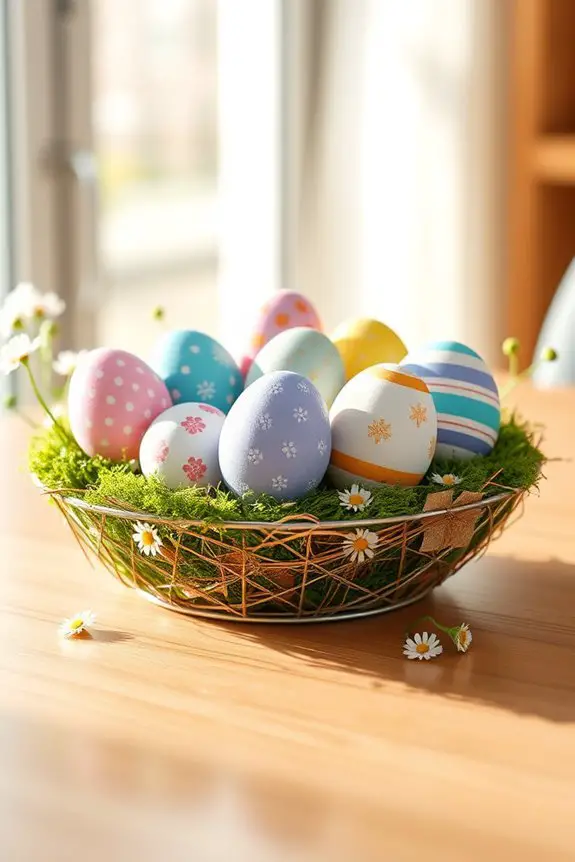 colorful easter egg centerpieces