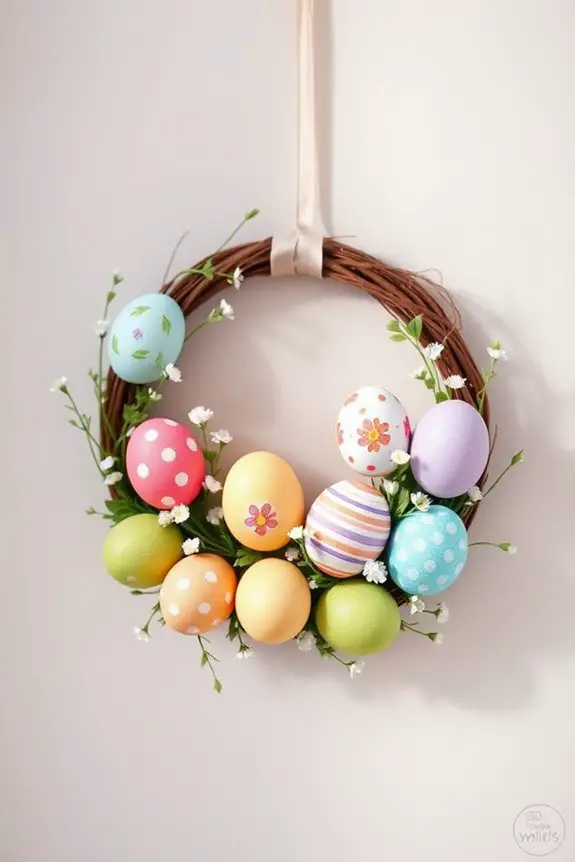 colorful easter egg wreath