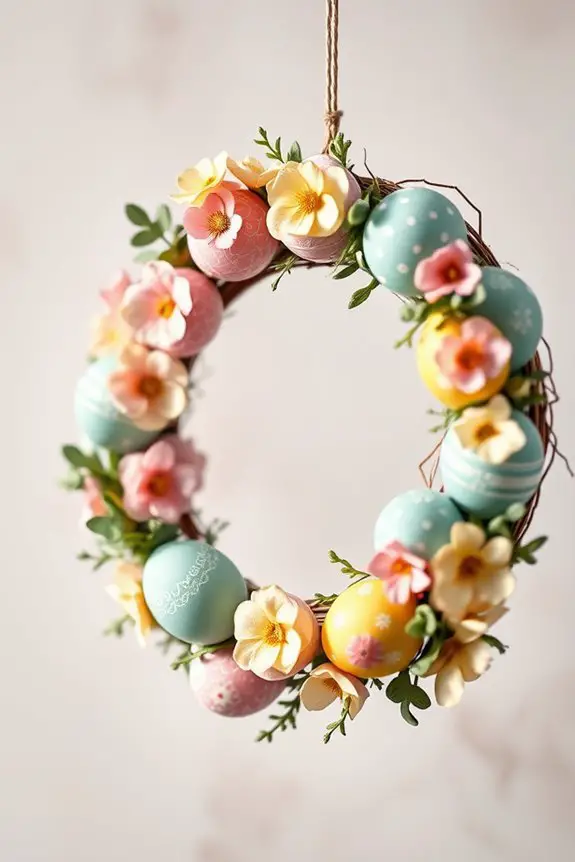 colorful easter egg wreaths