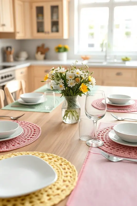 colorful easter table mats