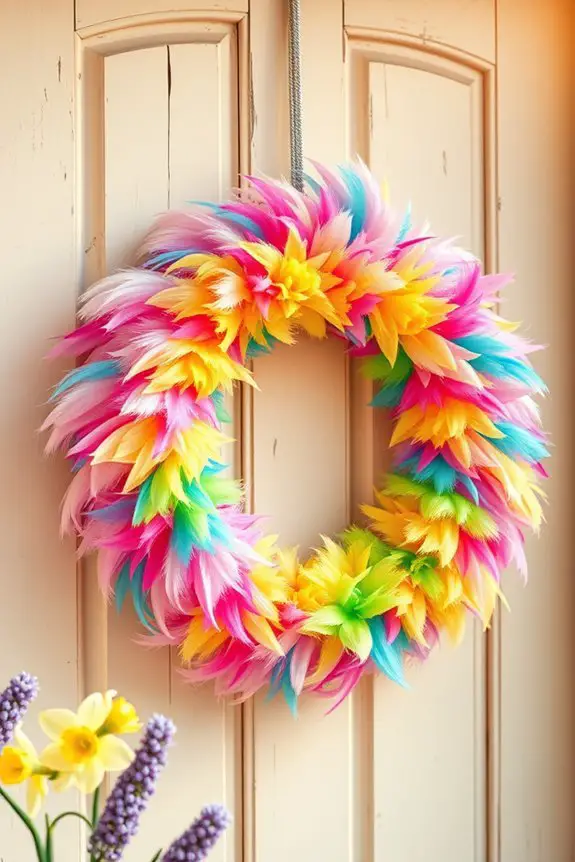 colorful easter wreath decoration