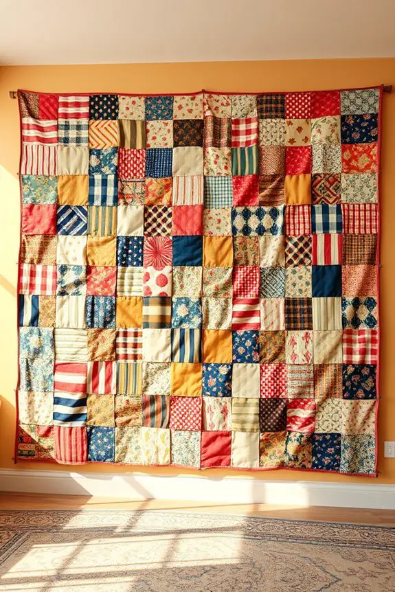 colorful fabric scrap quilt