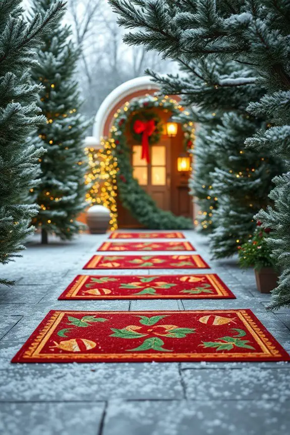 colorful festive entrance mats