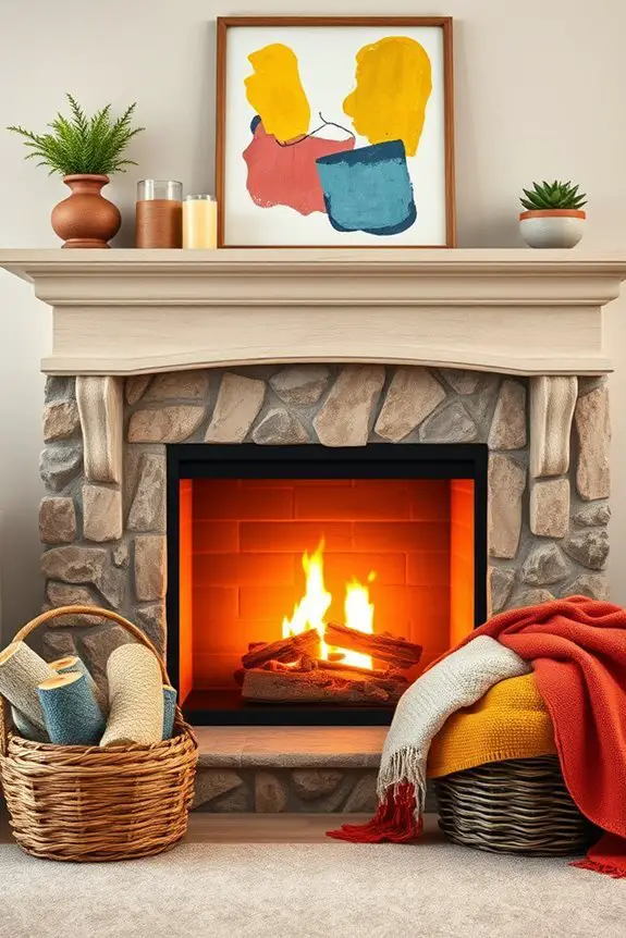 colorful fireplace accessories enhance style