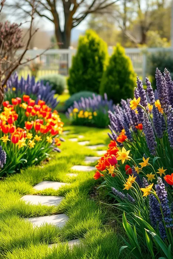 colorful flower border ideas