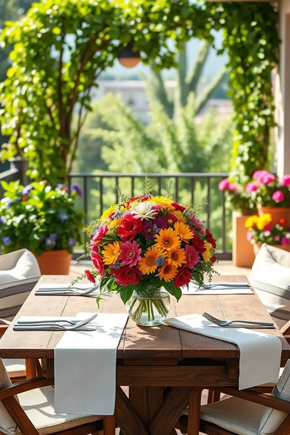 colorful flowers and herbs