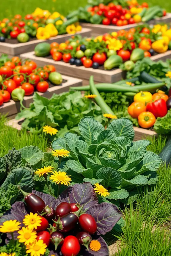 colorful heirloom vegetable gardening