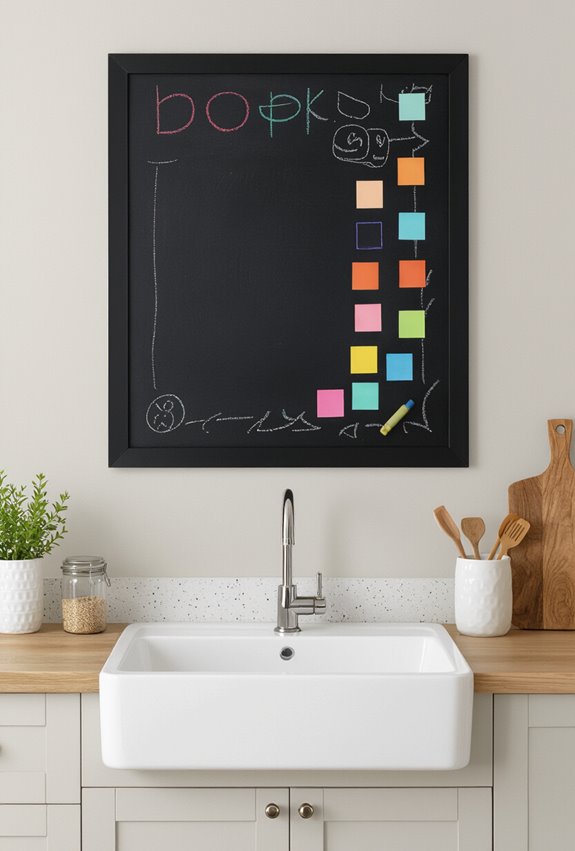 colorful kitchen chalkboard memo