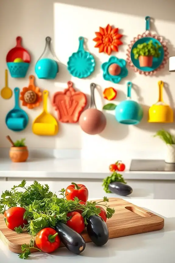 colorful kitchen wall accents