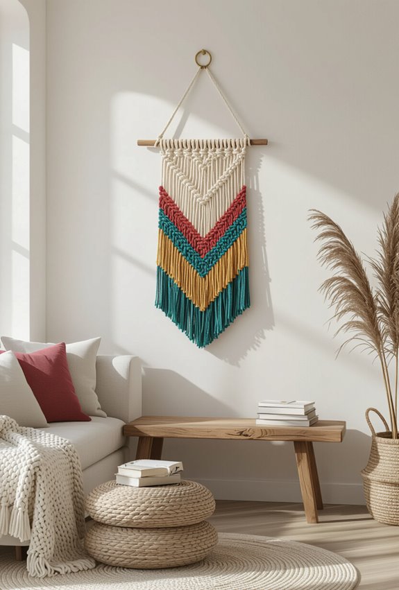 colorful macram with metal