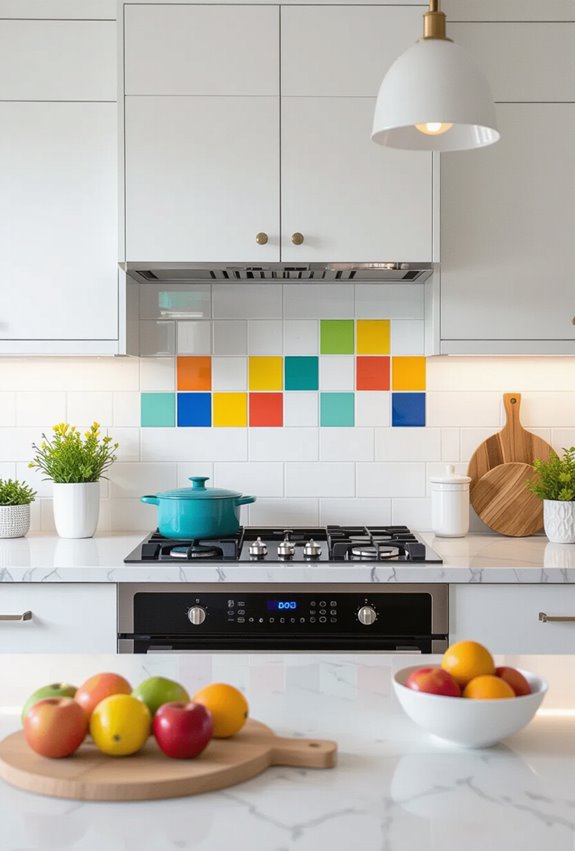 colorful magnetic backsplash tiles