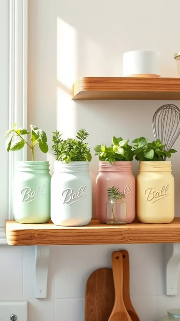 colorful mason jar decor