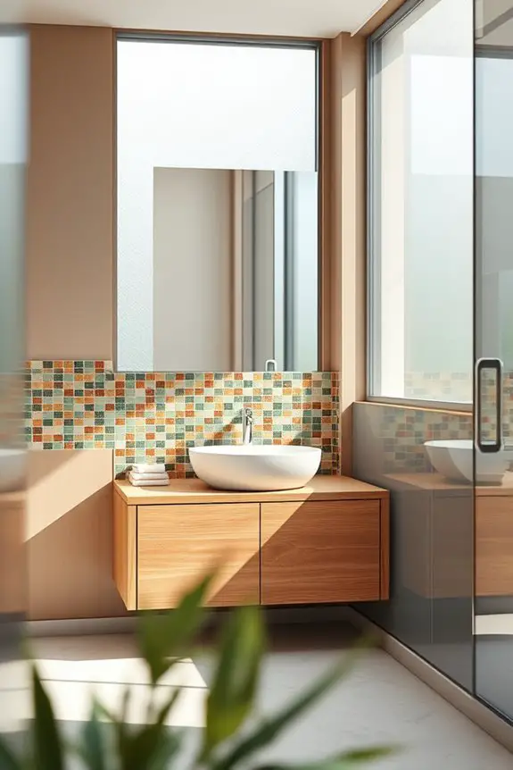 colorful mosaic backsplash design