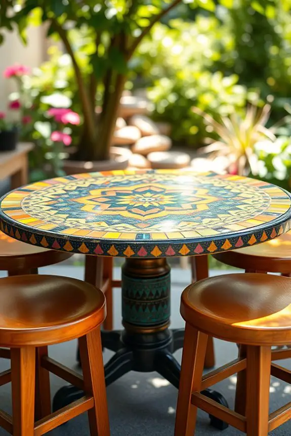 colorful mosaic table set