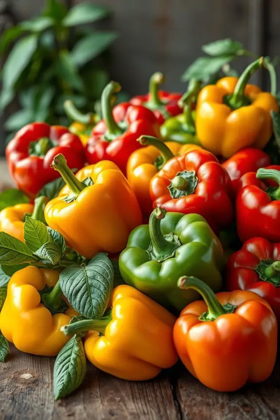 colorful nutritious garden peppers