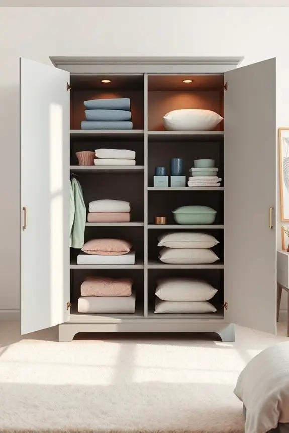 colorful organized cupboard interiors