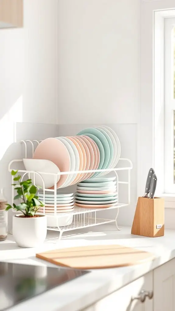 colorful organized dish display