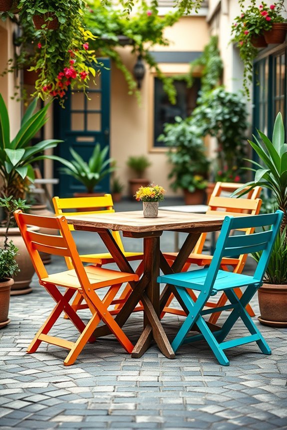 colorful outdoor folding chairs
