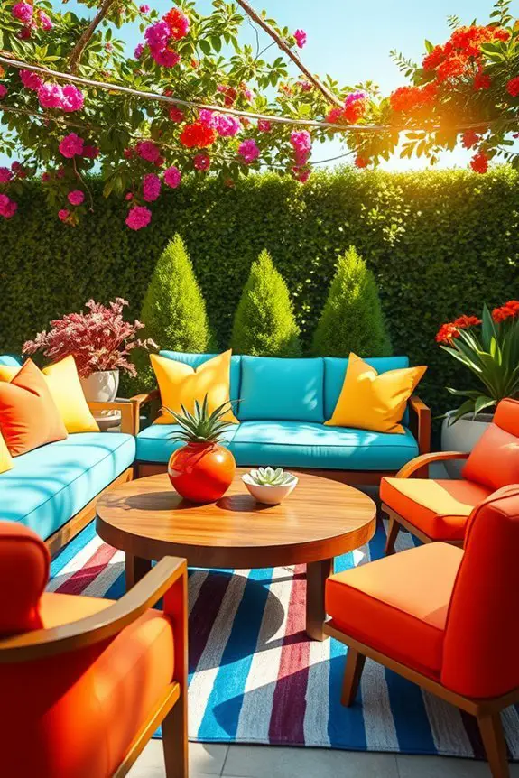 colorful outdoor relaxation oasis