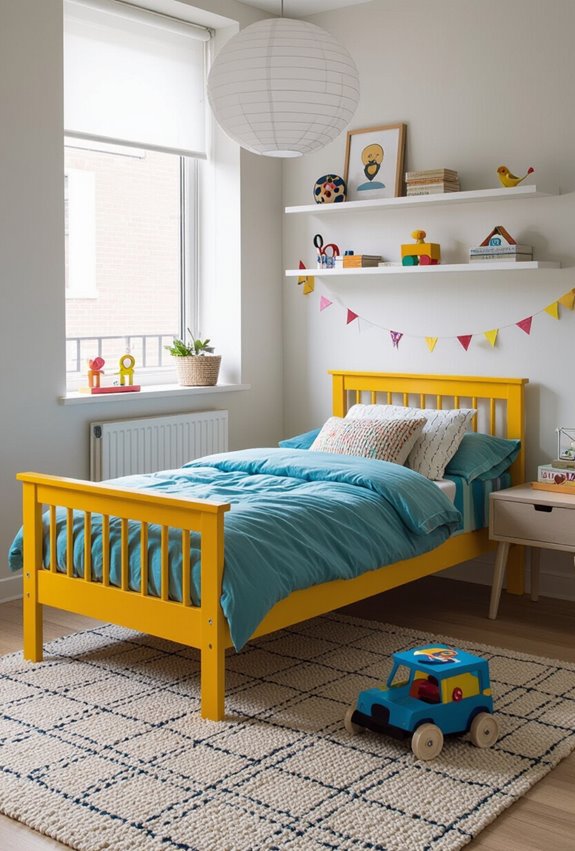 colorful painted metal beds
