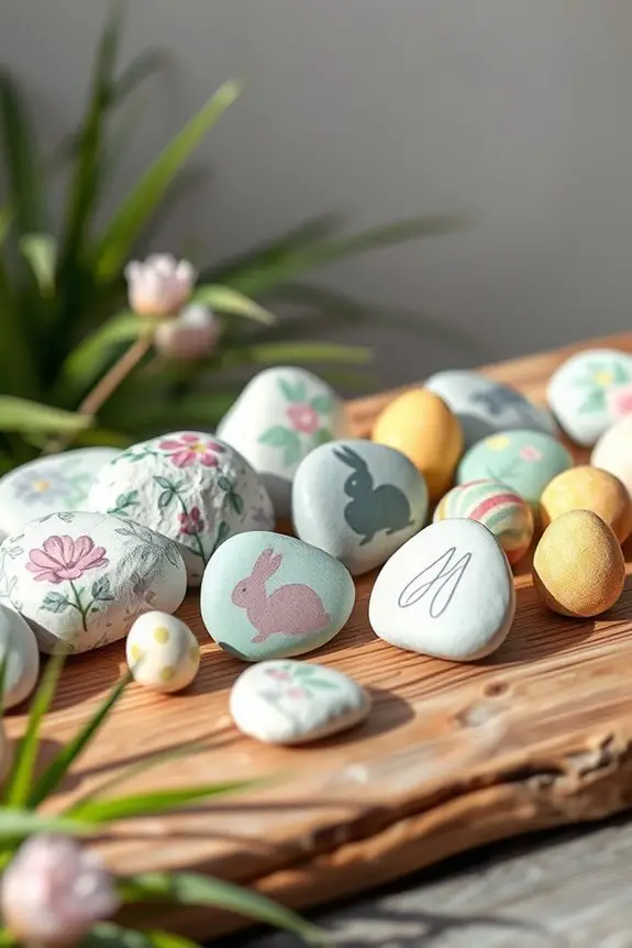 colorful painted rock decorations