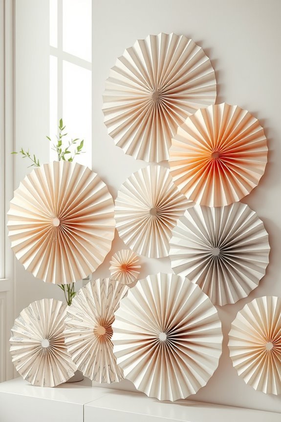 colorful paper fan decorations