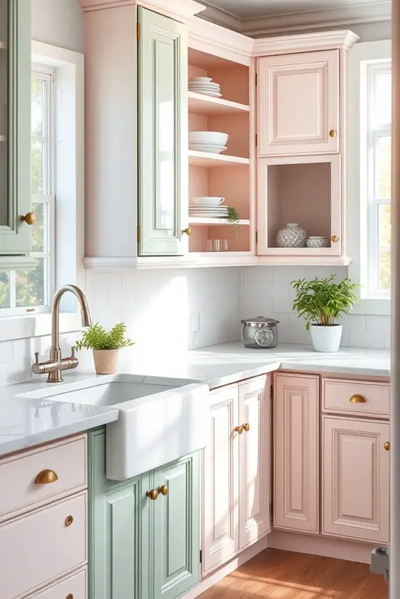 colorful pastel vintage cabinets