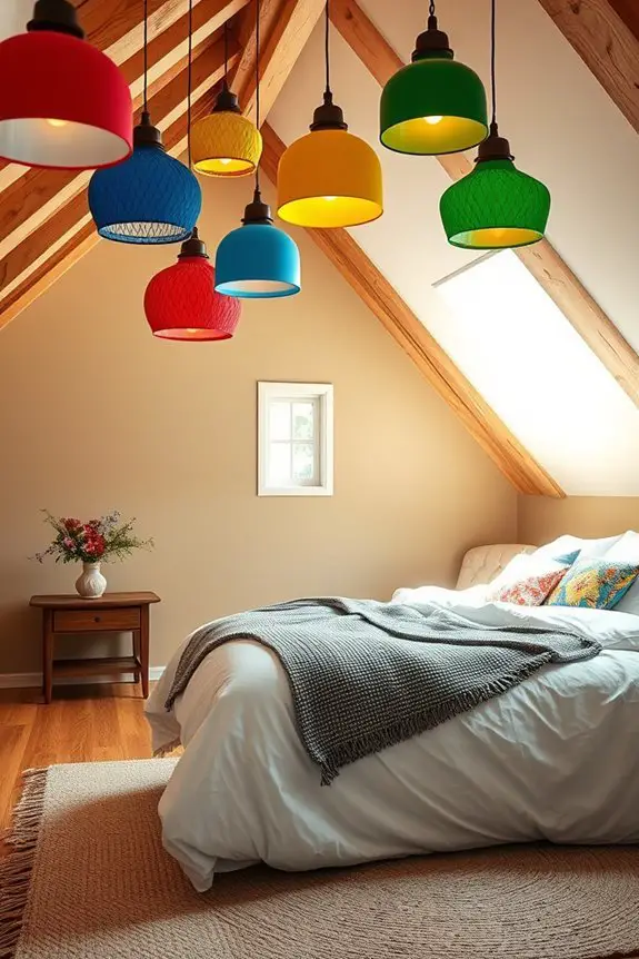 colorful pendant lighting accents
