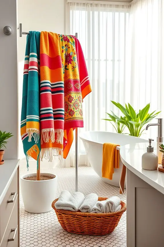 colorful personalized bathroom linens