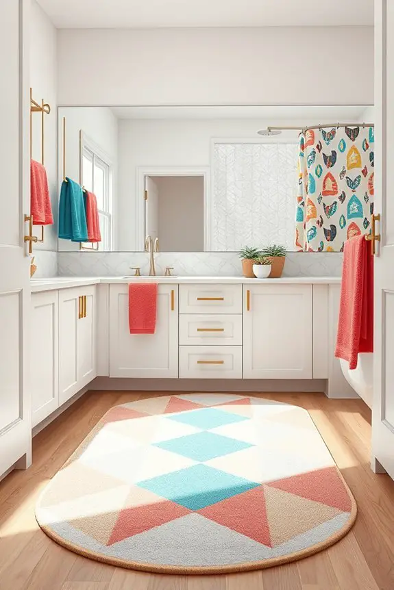 colorful playful bathroom rugs
