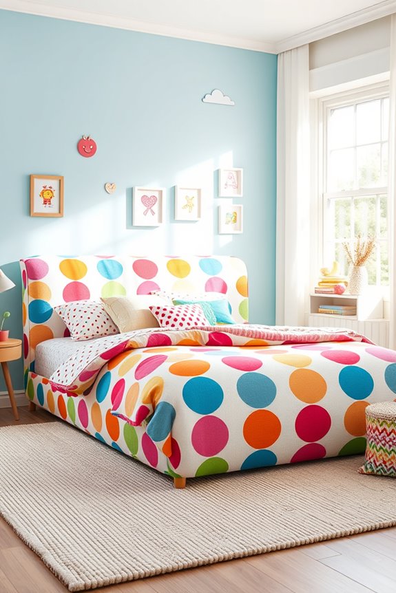 colorful playful upholstered beds