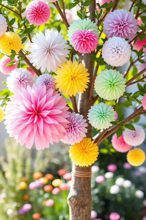 colorful pom poms decoration