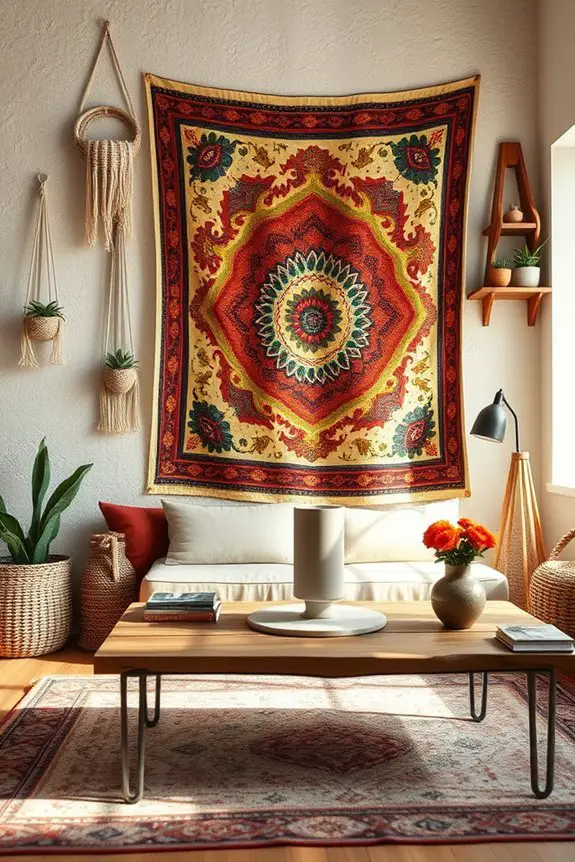 colorful quilts as decor