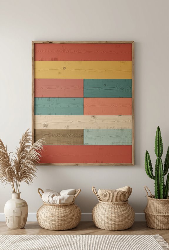 colorful reclaimed wood display
