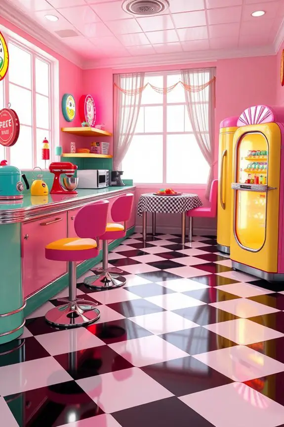 colorful retro diner vibes