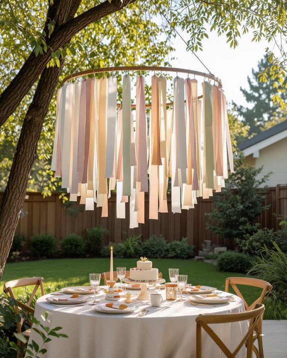 colorful ribbon canopy decoration