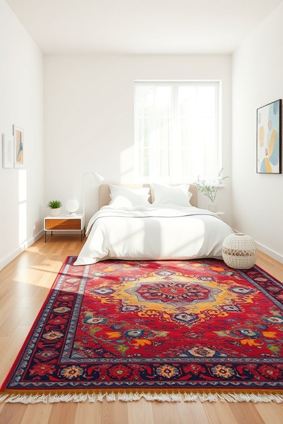 colorful rugs enhance contrast