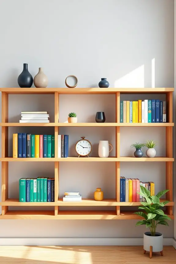 colorful shelf organization tips