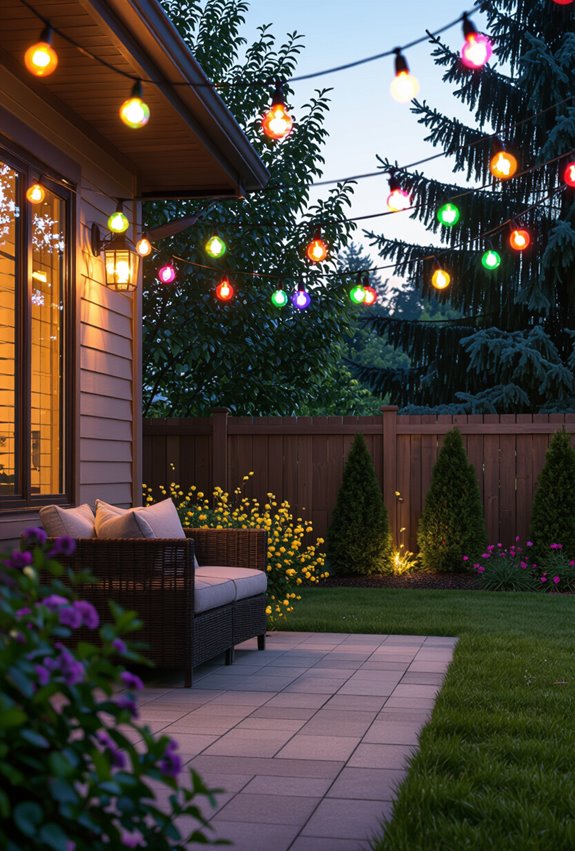 colorful string light installation