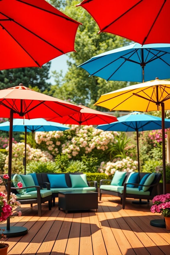 colorful umbrellas enhance outdoor aesthetics