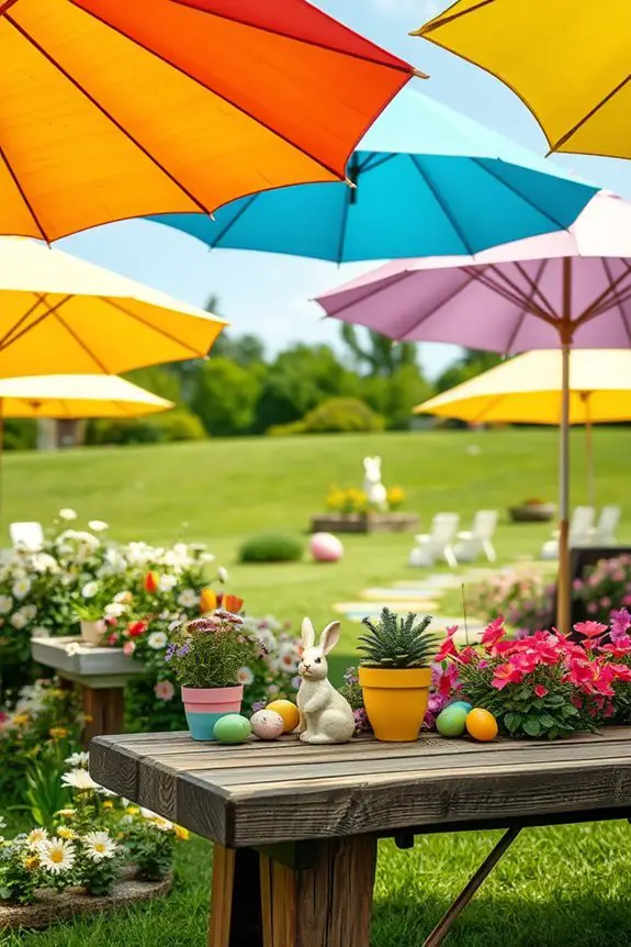 colorful umbrellas for easter