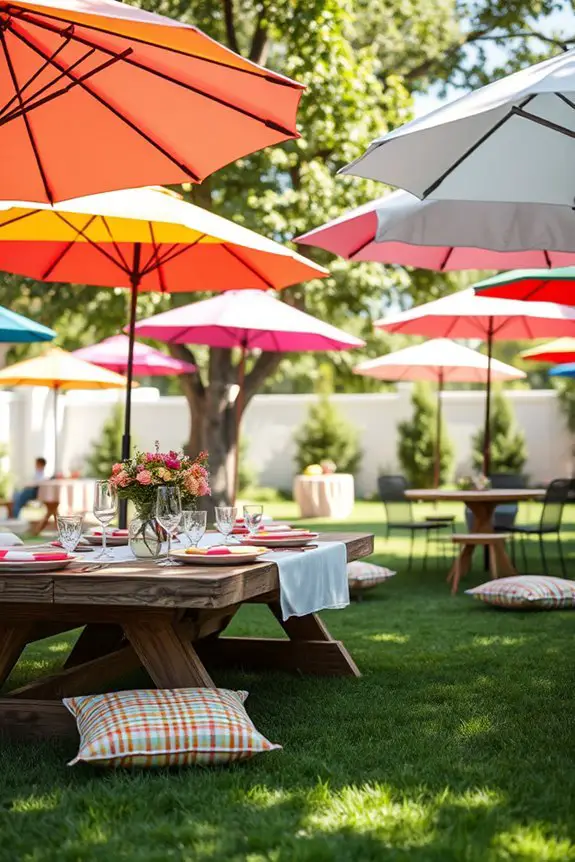 colorful umbrellas for shade