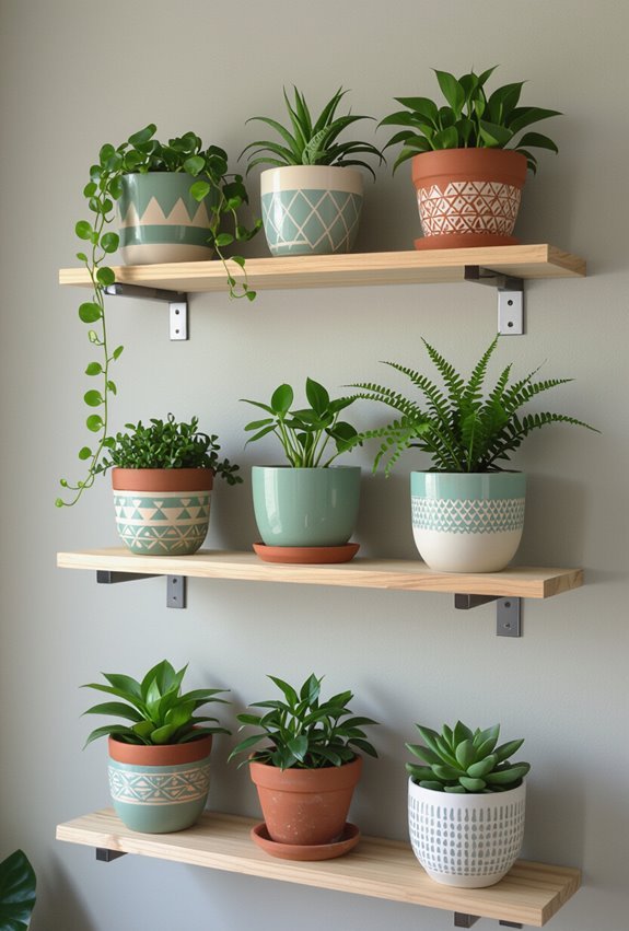 colorful vertical plant display