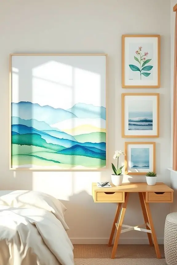 colorful watercolor wall art