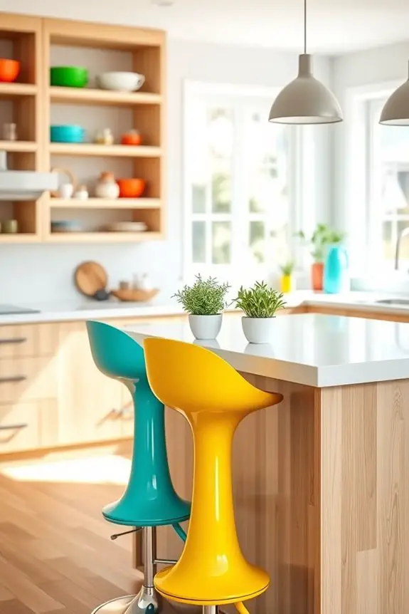 colorful whimsical bar stools