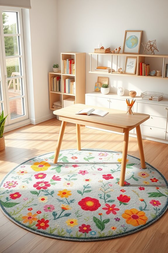 colorful whimsical study rugs