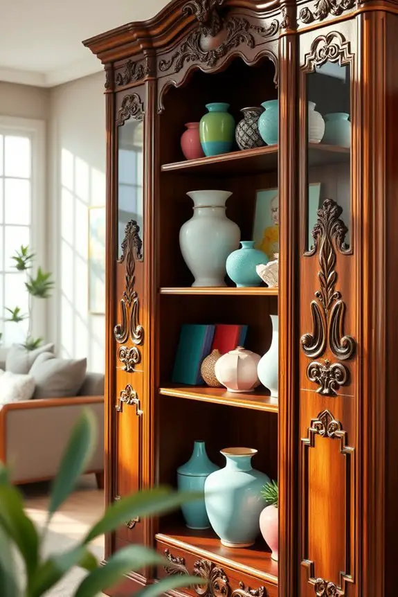 colorful wooden bookcase makeover