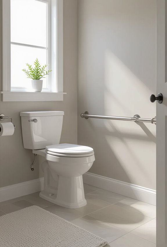 comfort height toilet with grab bars