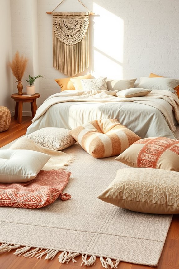 comfortable boho floor cushions